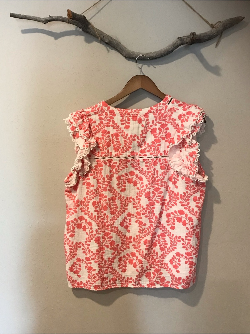 Boden Pink Sleeveless Double Cloth 100% Cotton Top in Pink Floral - Picture 6 of 10